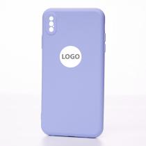 Силиконовый чехол SOFT Silicone Case для iPhone XS Max (с лого) фиалковый