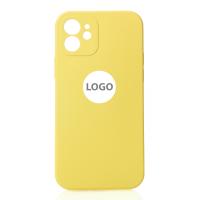 Силиконовый чехол SOFT Silicone Case для iPhone 12 (с лого) лимонный