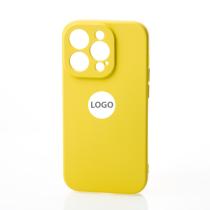 Силиконовый чехол SOFT Silicone Case для iPhone 13 Pro Max (с лого) лимонный