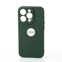 Силиконовый чехол SOFT Silicone Case для iPhone 13 Pro Max (с лого) темно-зеленый