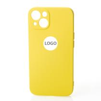 Силиконовый чехол SOFT Silicone Case для iPhone 14 (с лого) лимонный