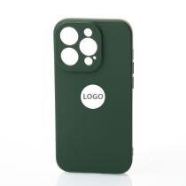 Силиконовый чехол SOFT Silicone Case для iPhone 14 Pro (с лого) темно-зеленый