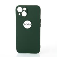 Силиконовый чехол SOFT Silicone Case для iPhone 14 Plus (с лого) темно-зеленый