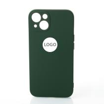 Силиконовый чехол SOFT Silicone Case для iPhone 14 Plus (с лого) темно-зеленый