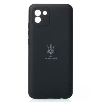 Силиконовый чехол SOFT Silicone Case для Samsung A03 (ТРИЗУБ) черный