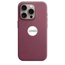 Тканевый чехол WOVEN с поддержкой MagSafe для iPhone 15 Pro бордовый