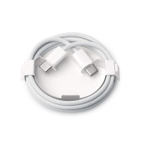 USB cable Foxconn Type-C to Type-C тканевый (тех. пакет) белый