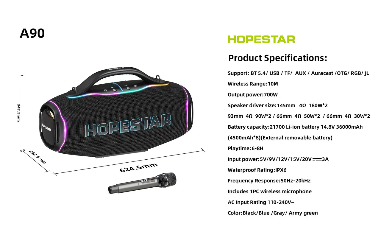 Колонка Bluetooth Hopestar A90 black